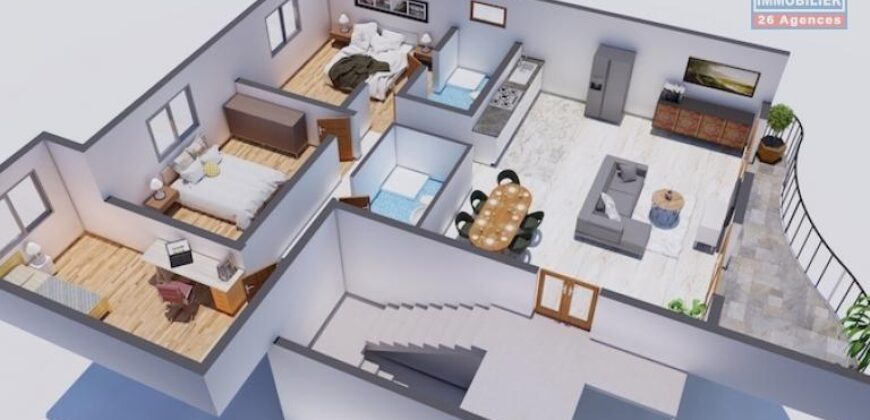 A vendre appartements T4 de 111 m2 situés à deux pas du lycée Français et de toutes commodités à Ambatobe