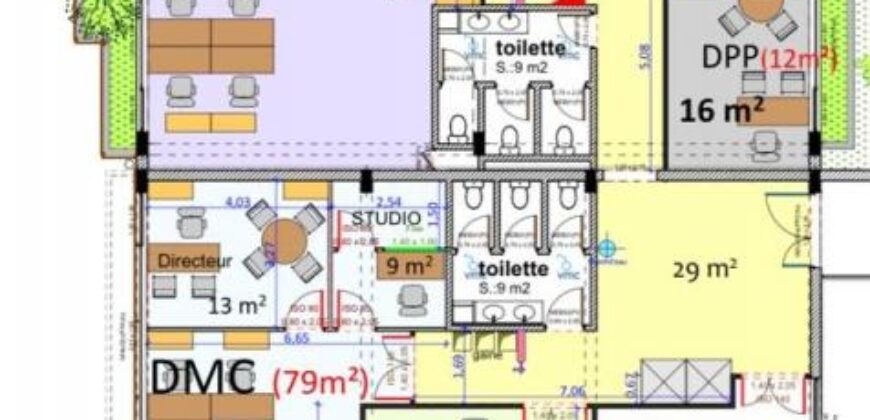À louer un grand bureau de 508 m2 situé dans un immeuble sécurisé à Ankorondrano