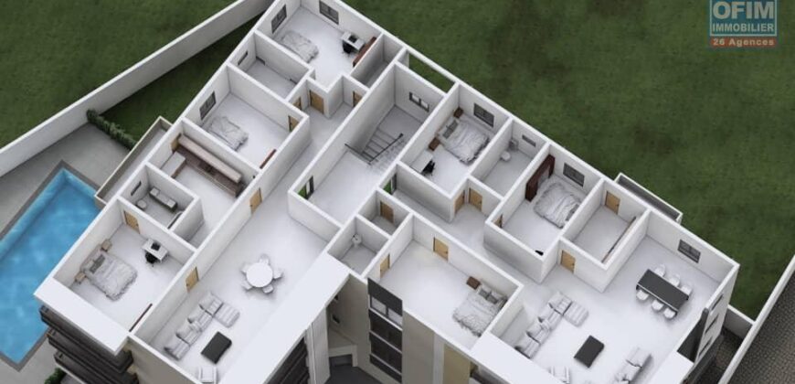 En vente de superbes appartements T4 neufs situés dans une résidence de haut standing avec piscine à Talatamaty