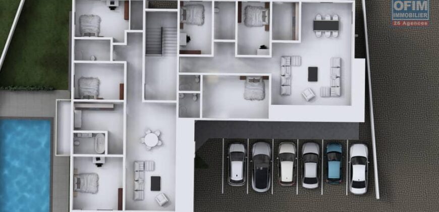 En vente de superbes appartements T4 neufs situés dans une résidence de haut standing avec piscine à Talatamaty